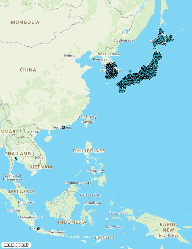 Traffic Camera Coverage Across Asia