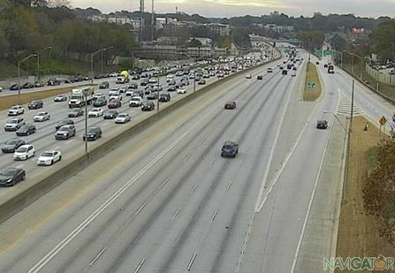 Congestion in Atlanta shown by a highway traffic camera