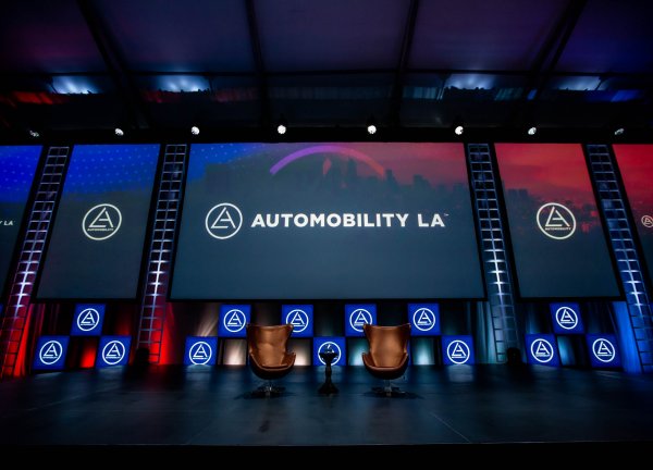 The presentation stage at Automobility LA