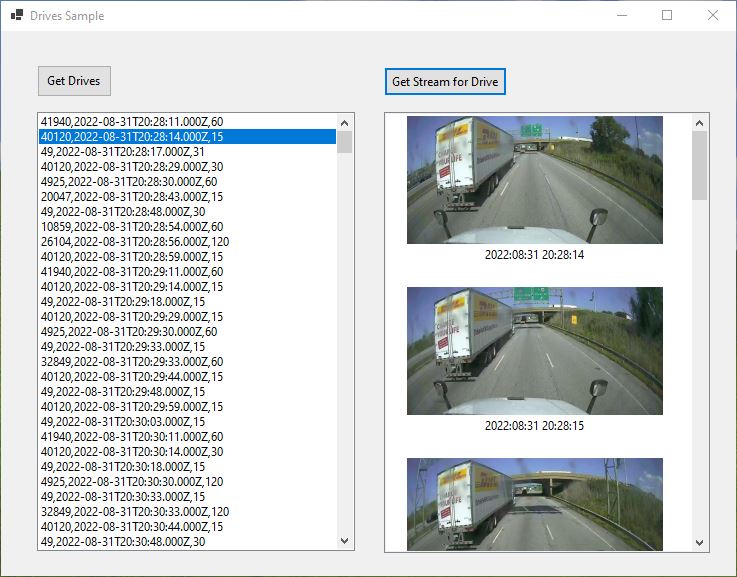 Screenshot of Cameras Nearby sample application