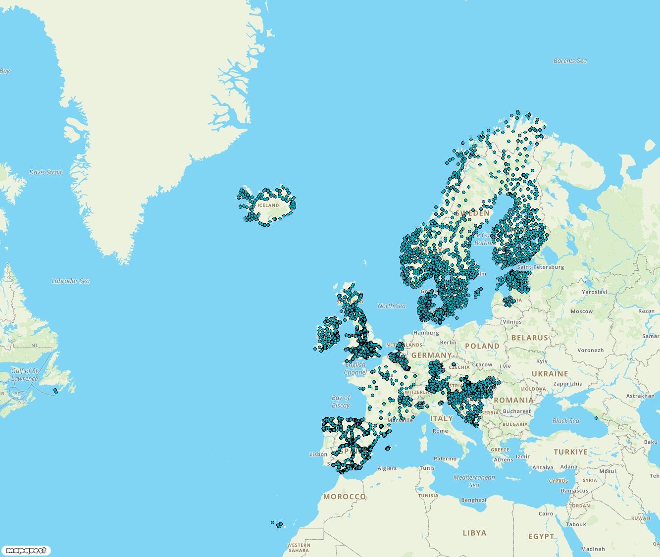 Traffic Camera Coverage Across Europe