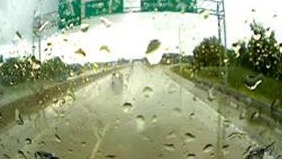 Rain on a vehicle windshield
